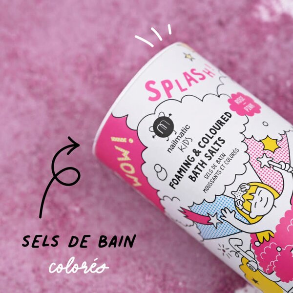 Splash enfants Sels de bain moussants et colorés ROSE
