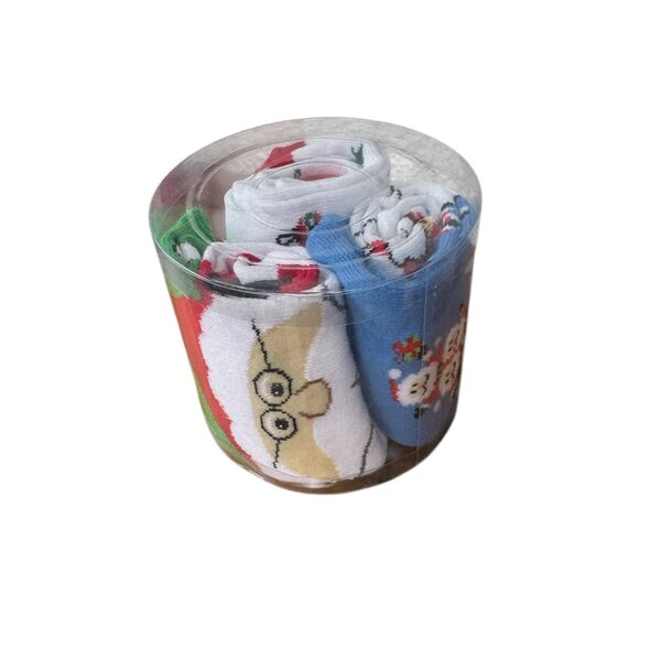 Boîte transparent 3 x Chaussettes enfants Noël