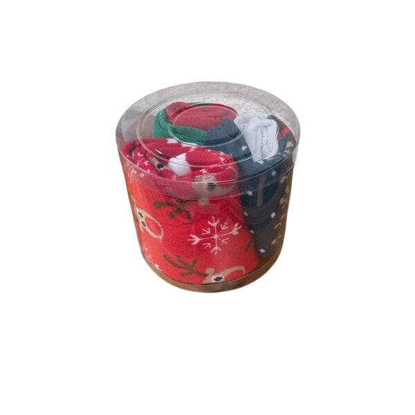 Doorzichtige doos kerstsokken 3 x kids 