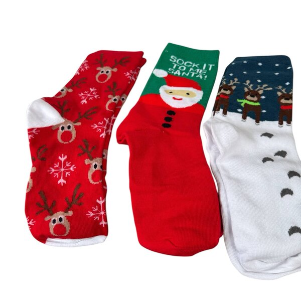 Doorzichtige doos kerstsokken 3 x kids 