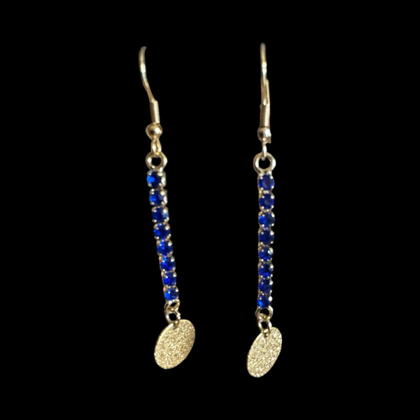 Halsketting, Oorringen, Armband blauw steentje Elle D'Elle