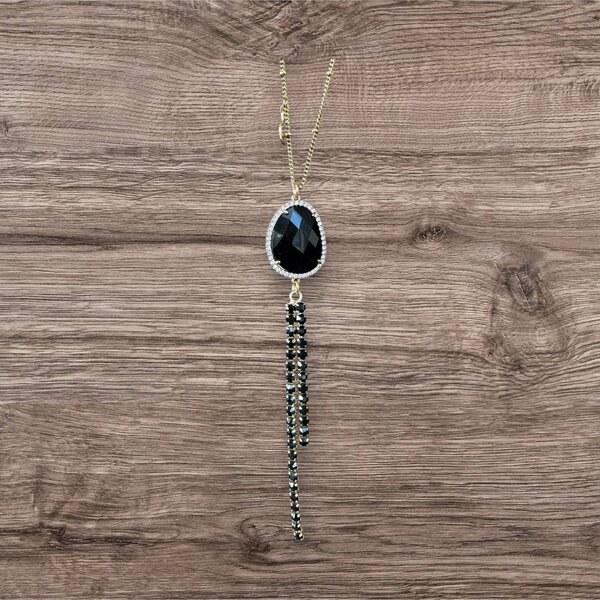 Halsketting, Oorringe, Armband Goudkleurig Zwart Elle D'Elle