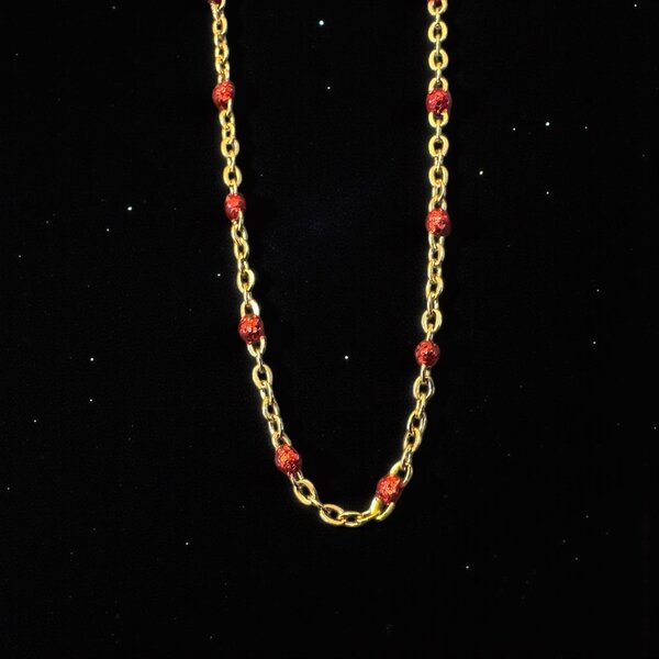 Halsketting Rode Steen, Oorringen Rood Asymetrisch, Armband Rood Elle D'Elle