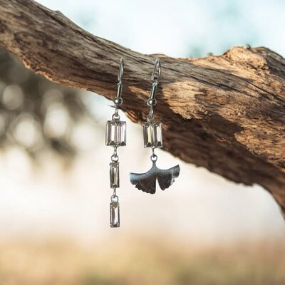 Oorringen Asymetrisch zilverkleur Elle D'Elle