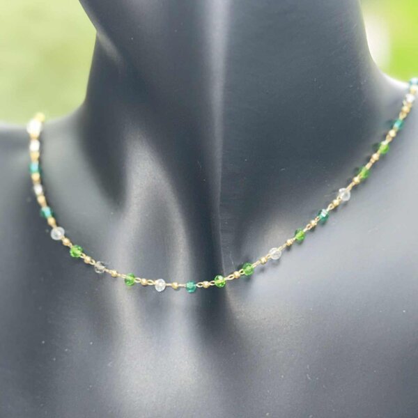 Collier Pierres Green Elle D'Elle