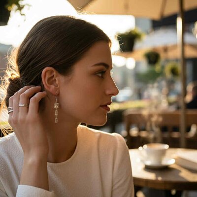 Oorringen Asymetrisch zilverkleur Elle D'Elle