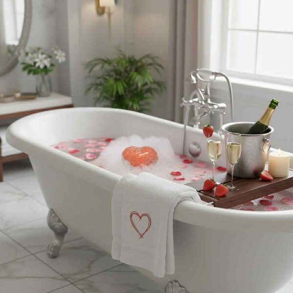 Bombes de bain en forme de cœurs effervescents délicatement parfumés arôme fraise.