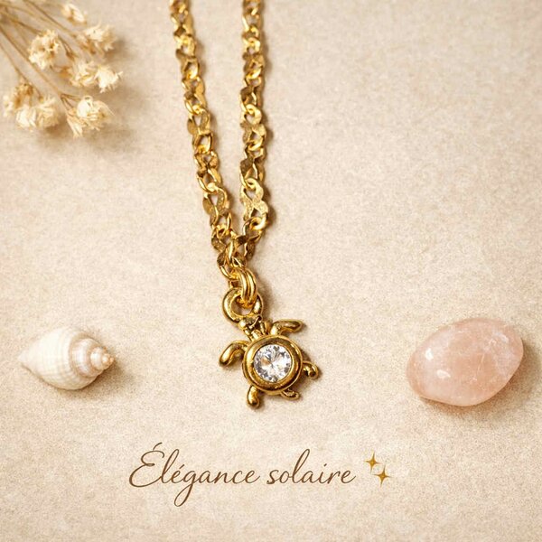 Goudkleurige armband met charmante schildpad