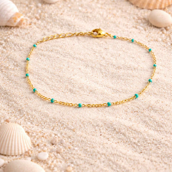 Bracelet perles turqouise Elle D'Elle