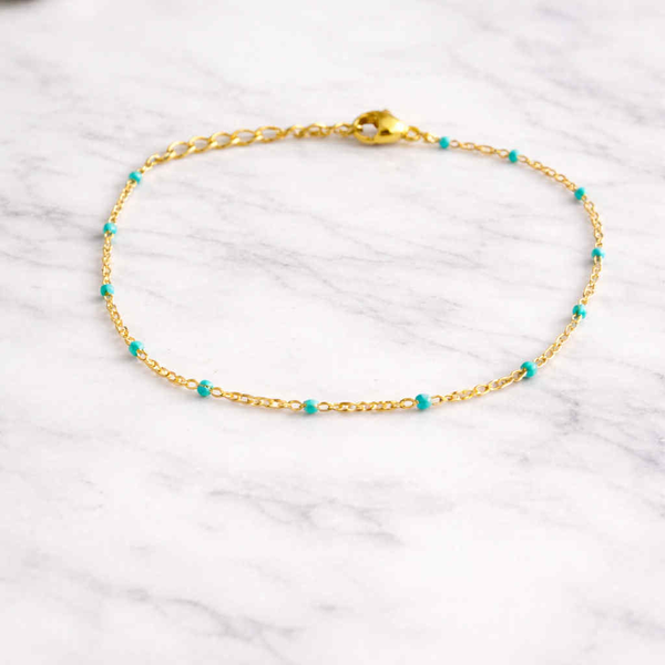 Bracelet perles turqouise Elle D'Elle