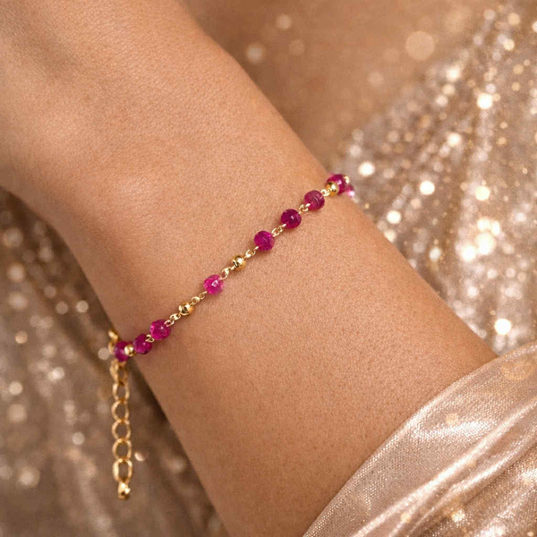 Bracelet perles rose Elle D'Elle
