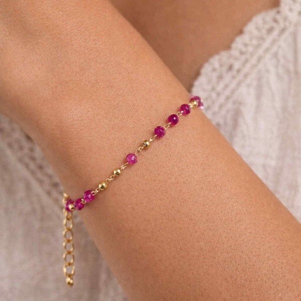 Bracelet perles rose Elle D'Elle