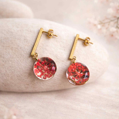 Boucles D'Oreilles Elle D'Elle Eclat Rubis