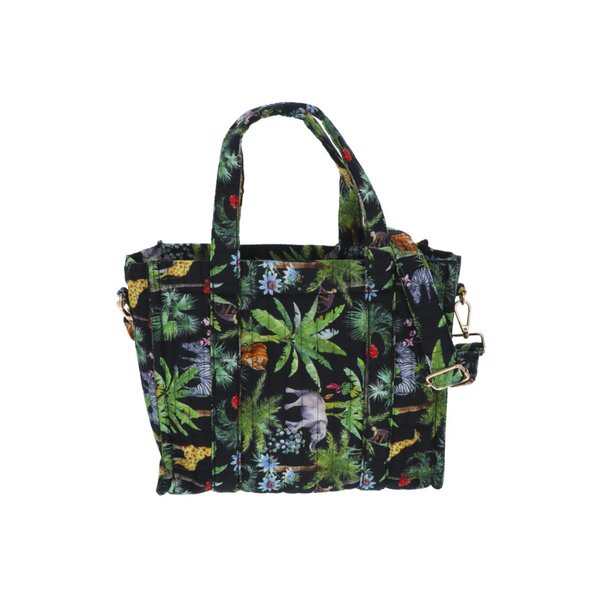 Sac a main noir/couleur matelassé imprime jungles