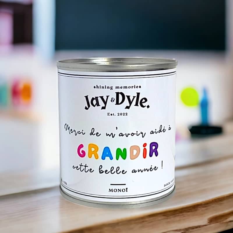 Bougie cadeau professeur • Monoï • Grandir
